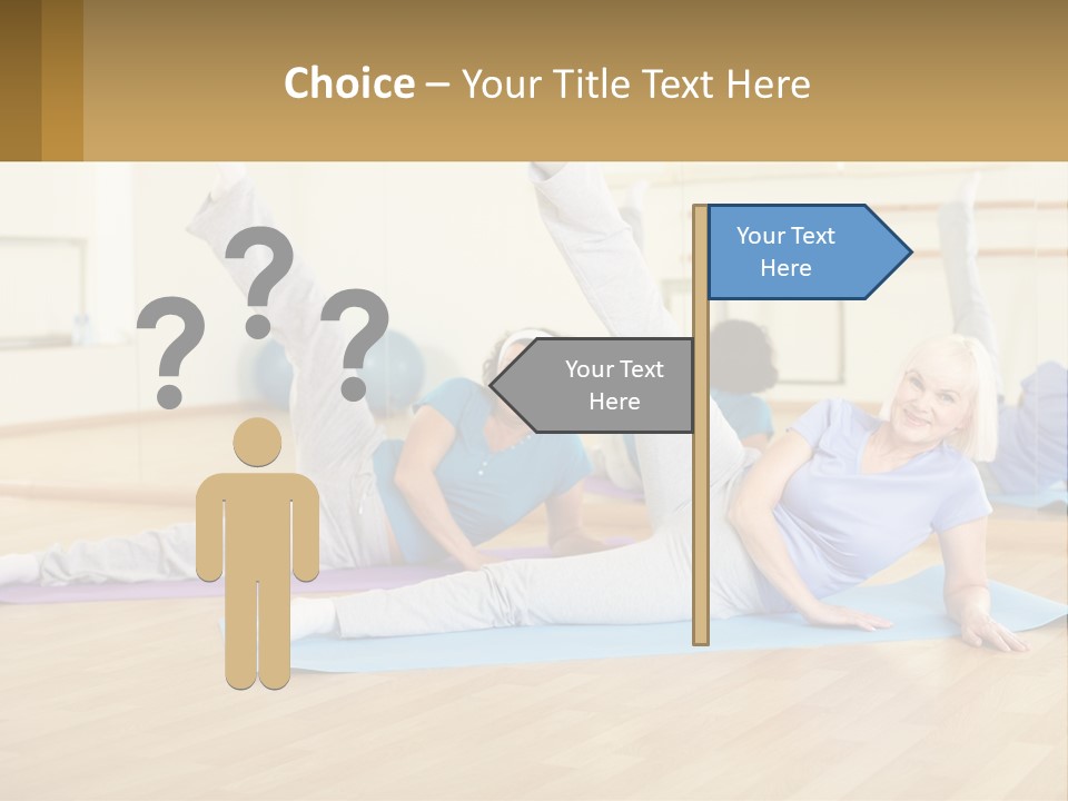 A Group Of Women Doing Yoga In A Gym PowerPoint Template