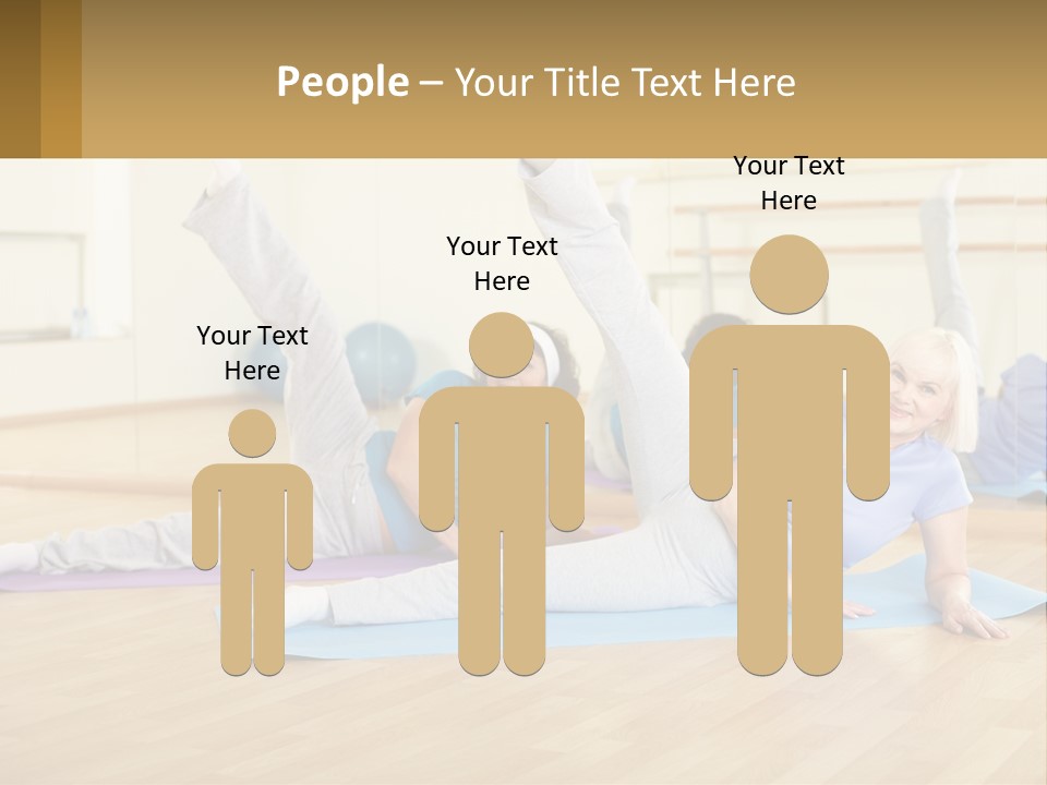 A Group Of Women Doing Yoga In A Gym PowerPoint Template