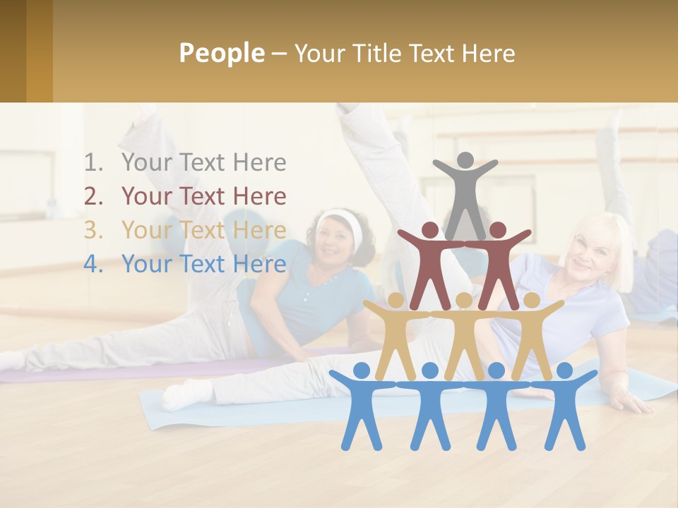 A Group Of Women Doing Yoga In A Gym PowerPoint Template
