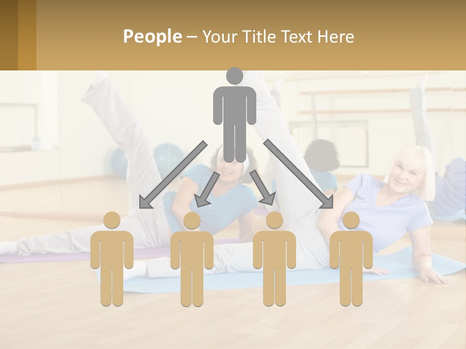 A Group Of Women Doing Yoga In A Gym PowerPoint Template