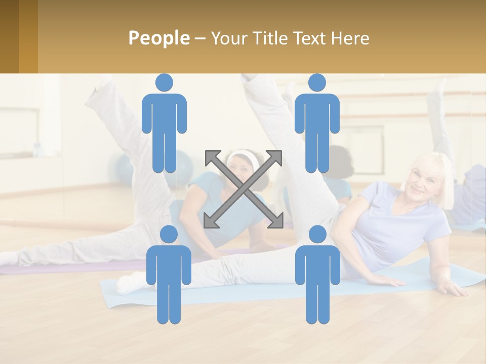 A Group Of Women Doing Yoga In A Gym PowerPoint Template