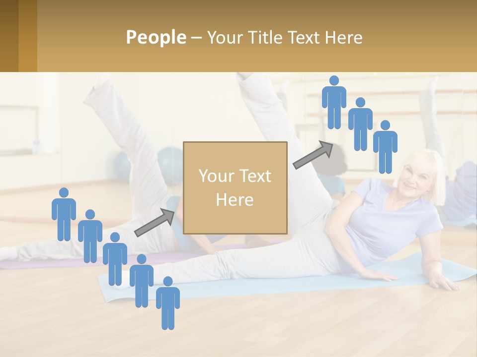 A Group Of Women Doing Yoga In A Gym PowerPoint Template