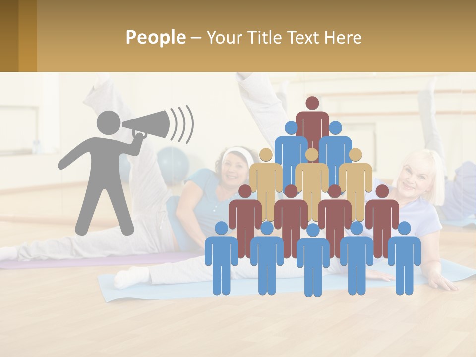 A Group Of Women Doing Yoga In A Gym PowerPoint Template