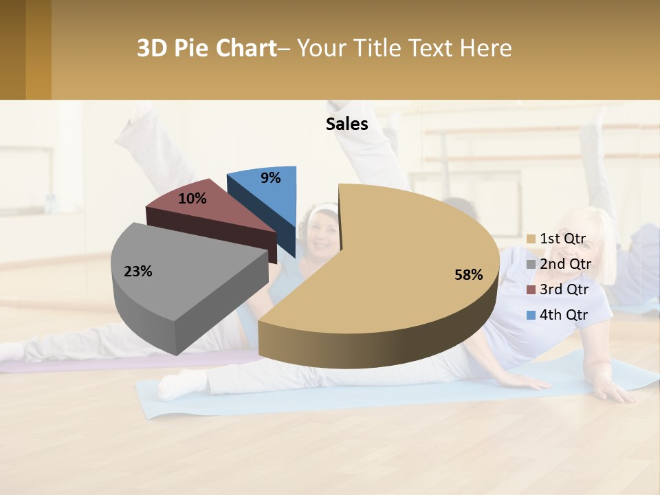 A Group Of Women Doing Yoga In A Gym PowerPoint Template