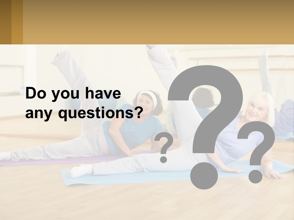 A Group Of Women Doing Yoga In A Gym PowerPoint Template