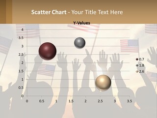 A Group Of People Holding American Flags In The Air PowerPoint Template