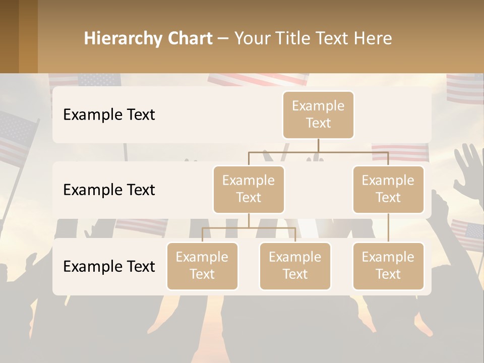 A Group Of People Holding American Flags In The Air PowerPoint Template