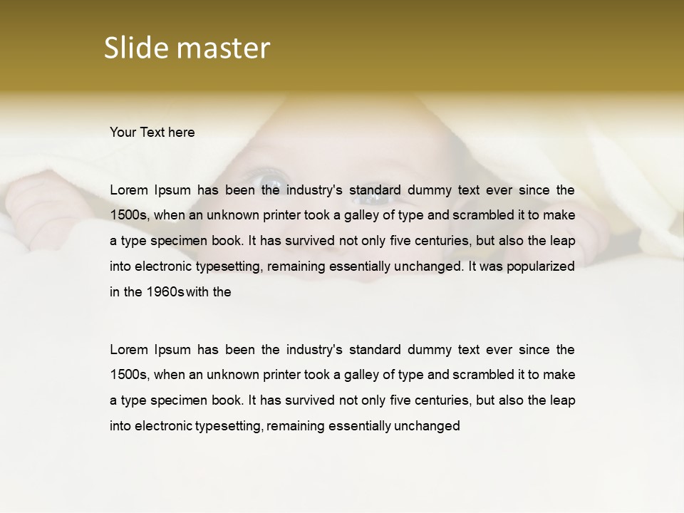 A Baby Peeking Out From Under A Blanket PowerPoint Template