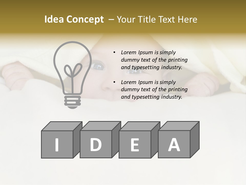 A Baby Peeking Out From Under A Blanket PowerPoint Template