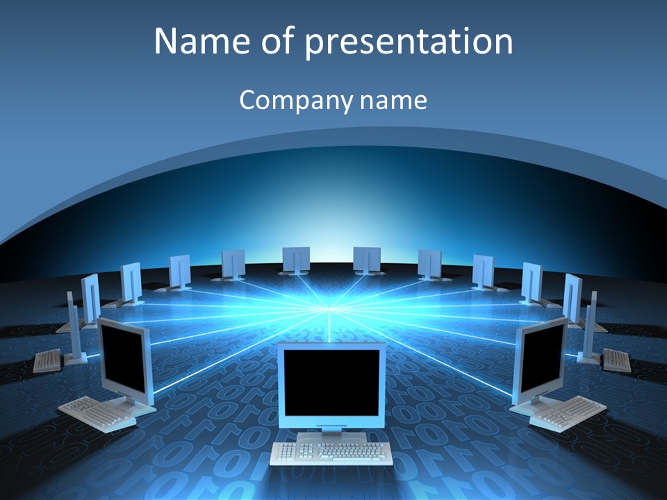 A Laptop Computer Sitting On Top Of A Table PowerPoint Template