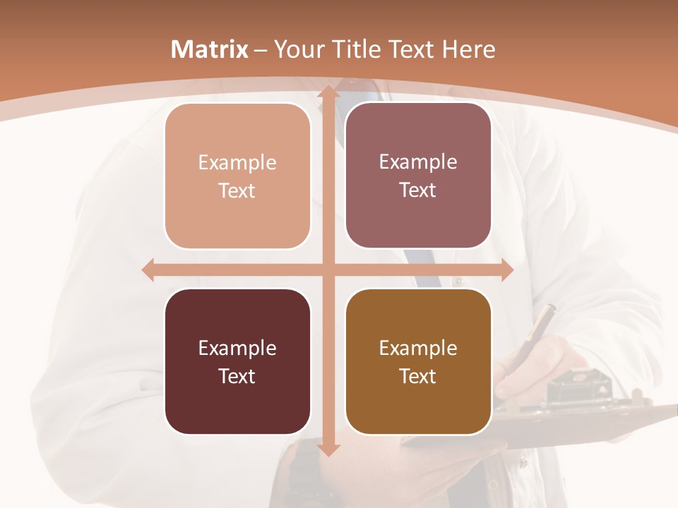 A Man In A Lab Coat Writing On A Clipboard PowerPoint Template