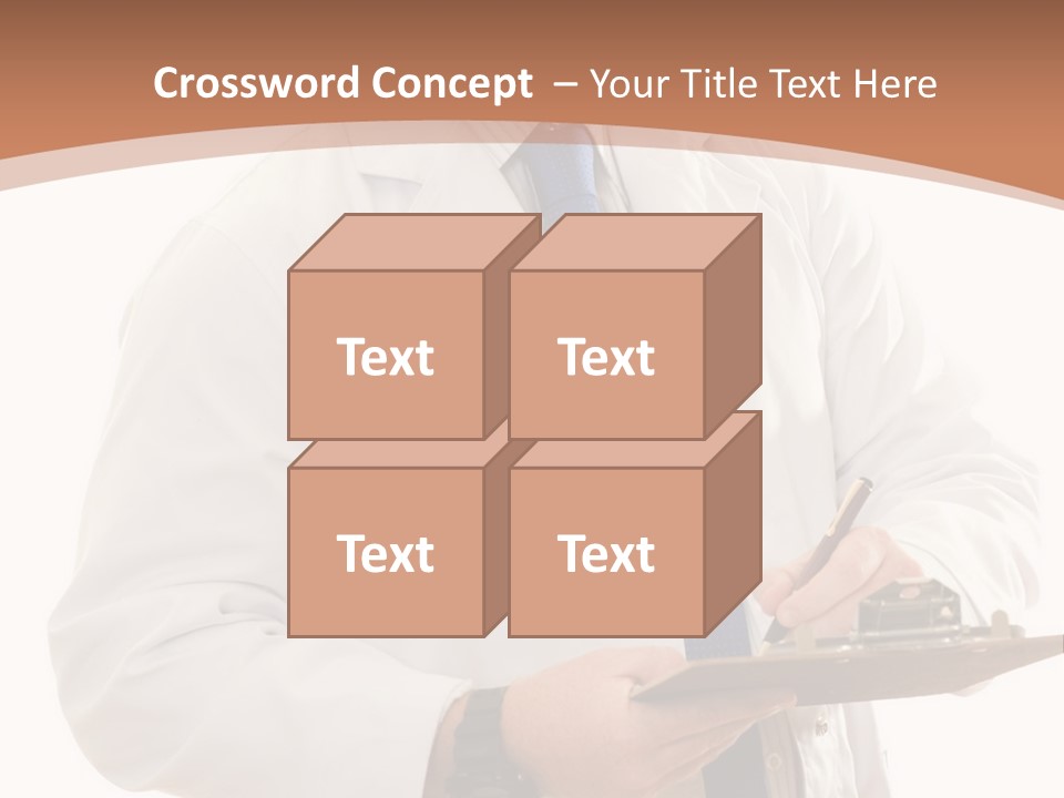 A Man In A Lab Coat Writing On A Clipboard PowerPoint Template