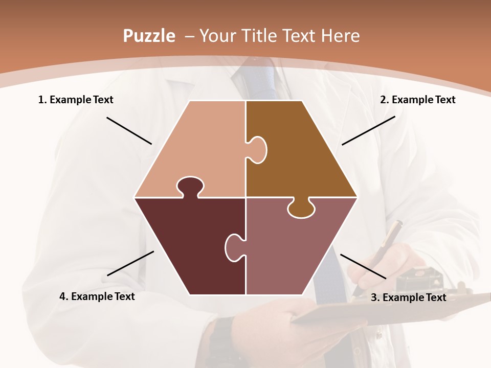 A Man In A Lab Coat Writing On A Clipboard PowerPoint Template