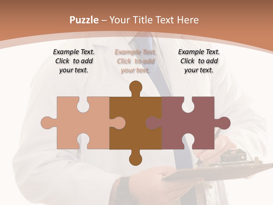 A Man In A Lab Coat Writing On A Clipboard PowerPoint Template