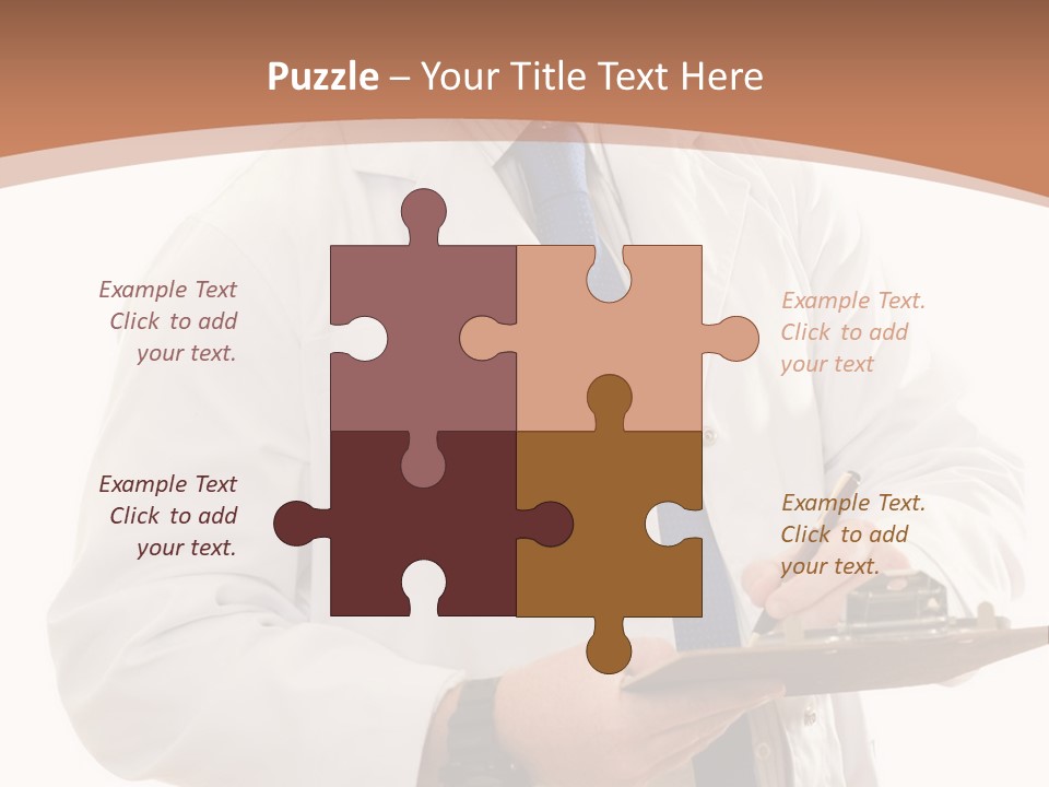 A Man In A Lab Coat Writing On A Clipboard PowerPoint Template