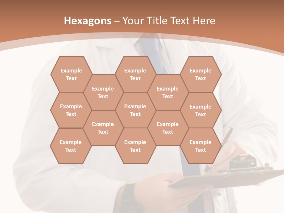 A Man In A Lab Coat Writing On A Clipboard PowerPoint Template