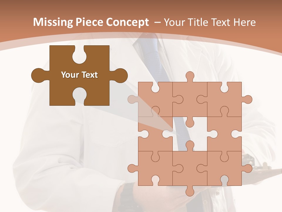 A Man In A Lab Coat Writing On A Clipboard PowerPoint Template