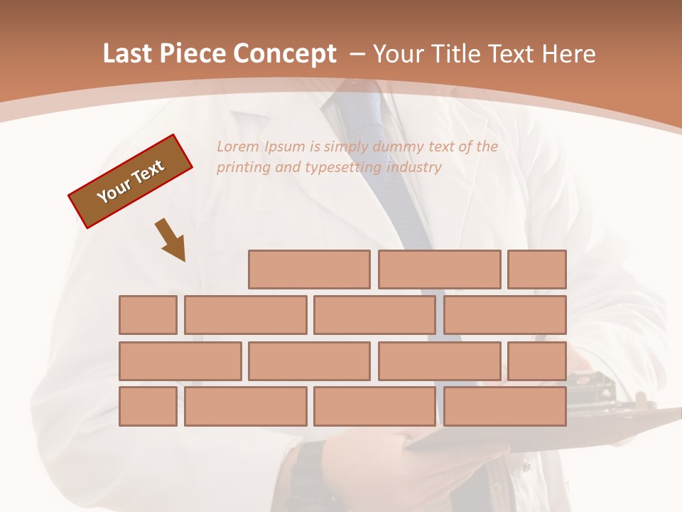 A Man In A Lab Coat Writing On A Clipboard PowerPoint Template