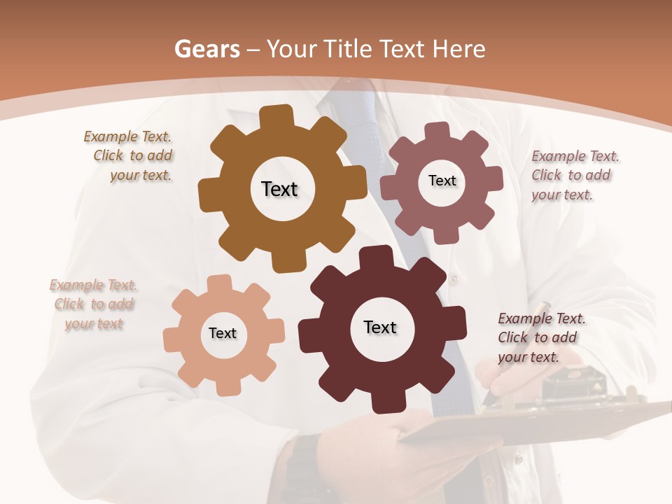 A Man In A Lab Coat Writing On A Clipboard PowerPoint Template