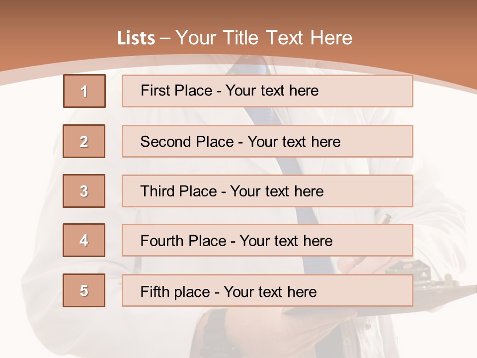 A Man In A Lab Coat Writing On A Clipboard PowerPoint Template