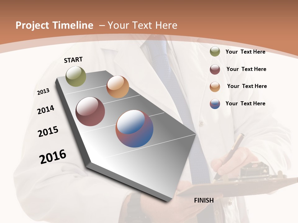 A Man In A Lab Coat Writing On A Clipboard PowerPoint Template