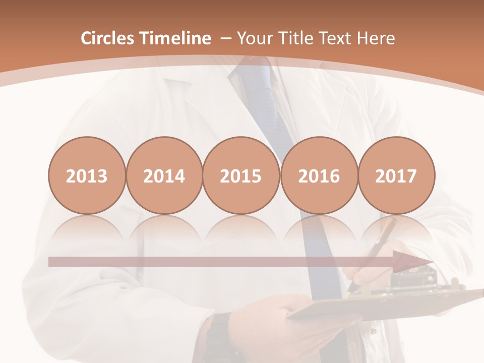 A Man In A Lab Coat Writing On A Clipboard PowerPoint Template