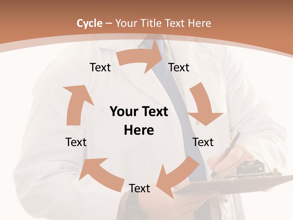 A Man In A Lab Coat Writing On A Clipboard PowerPoint Template
