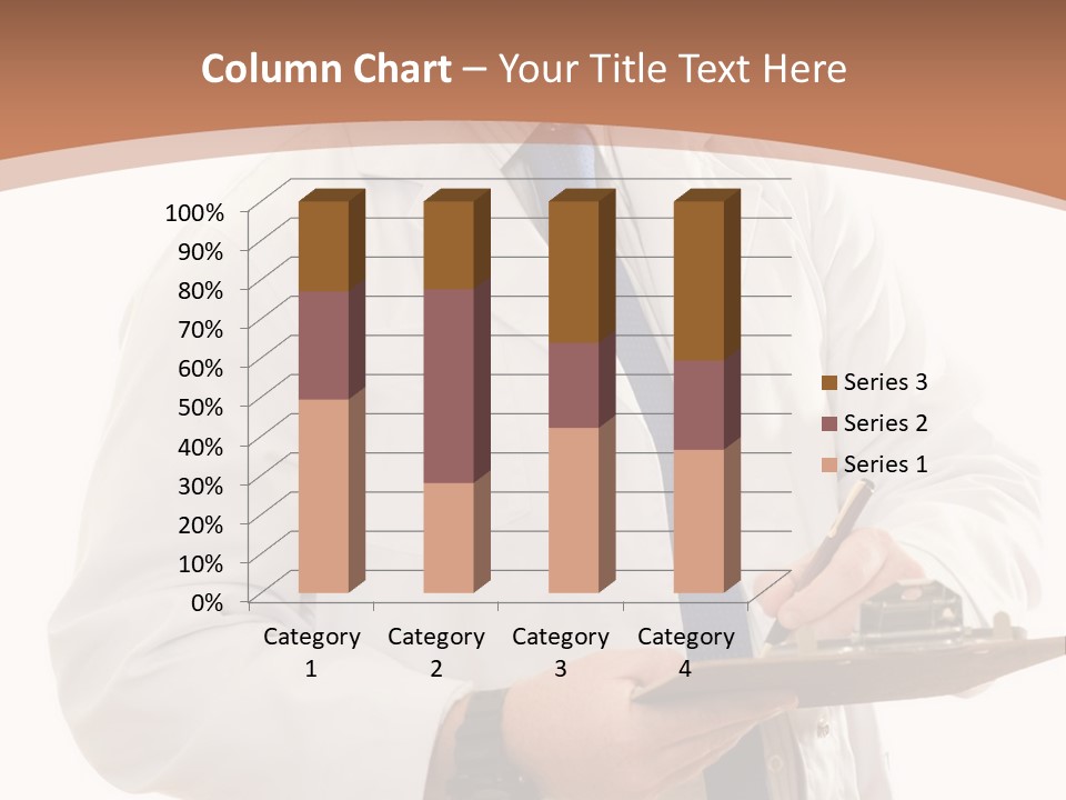 A Man In A Lab Coat Writing On A Clipboard PowerPoint Template