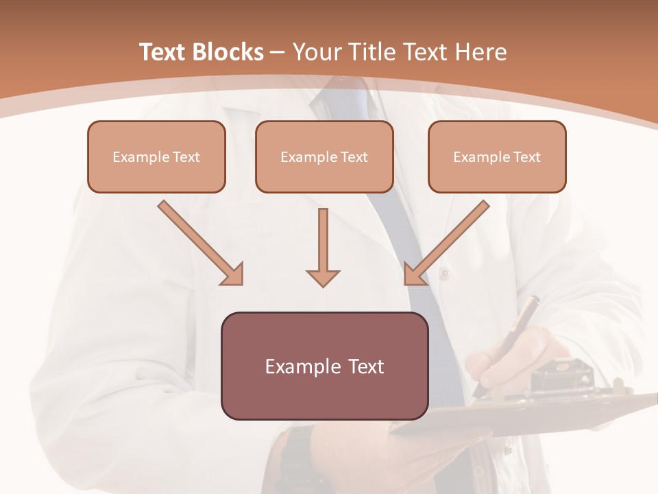 A Man In A Lab Coat Writing On A Clipboard PowerPoint Template