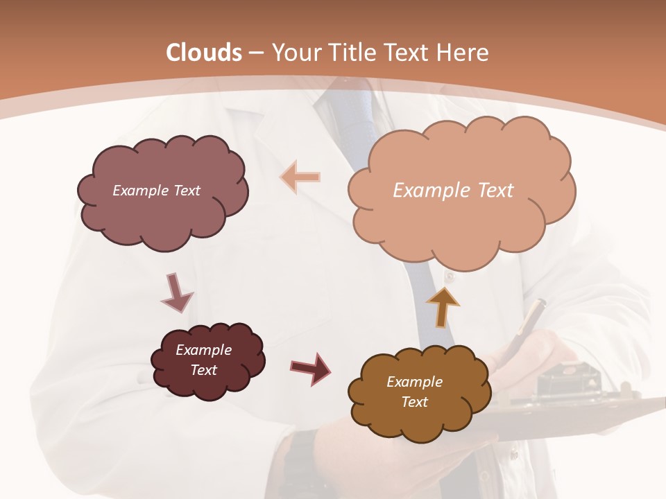 A Man In A Lab Coat Writing On A Clipboard PowerPoint Template