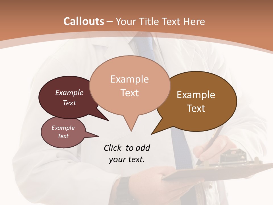 A Man In A Lab Coat Writing On A Clipboard PowerPoint Template