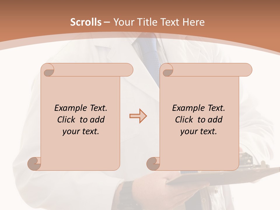 A Man In A Lab Coat Writing On A Clipboard PowerPoint Template