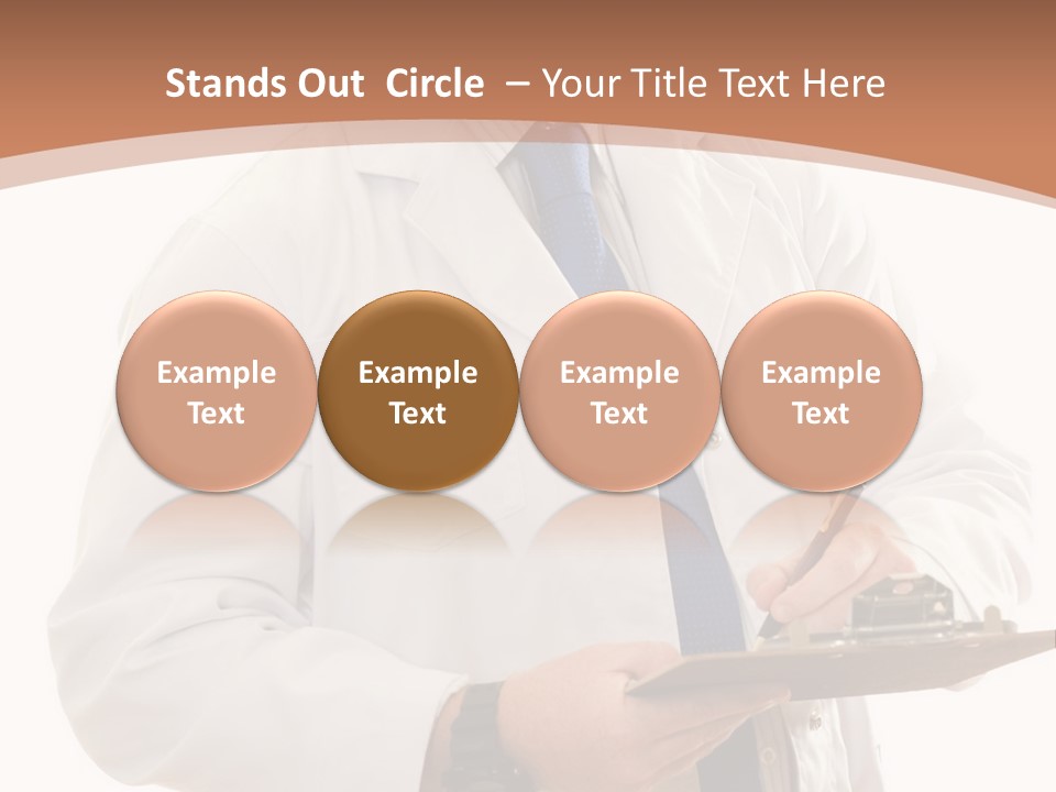 A Man In A Lab Coat Writing On A Clipboard PowerPoint Template