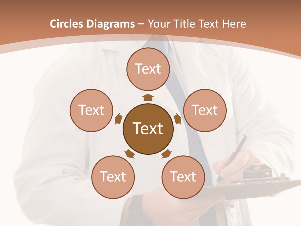 A Man In A Lab Coat Writing On A Clipboard PowerPoint Template