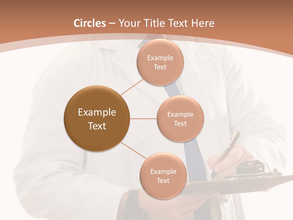 A Man In A Lab Coat Writing On A Clipboard PowerPoint Template