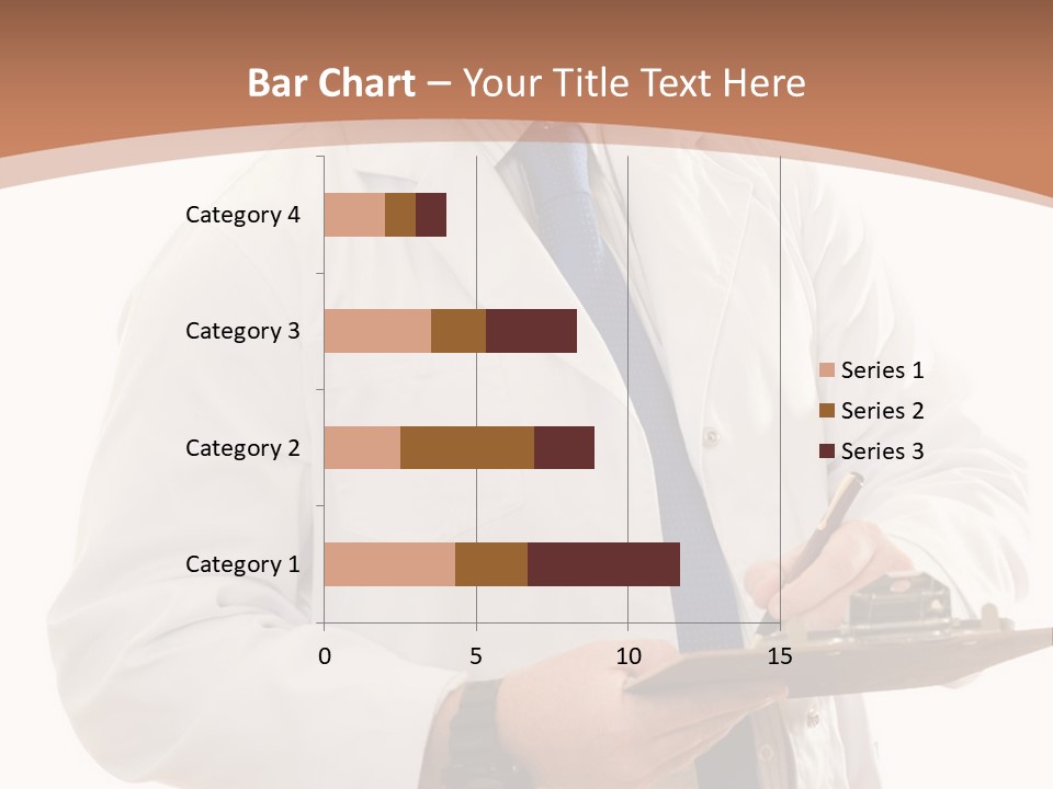 A Man In A Lab Coat Writing On A Clipboard PowerPoint Template