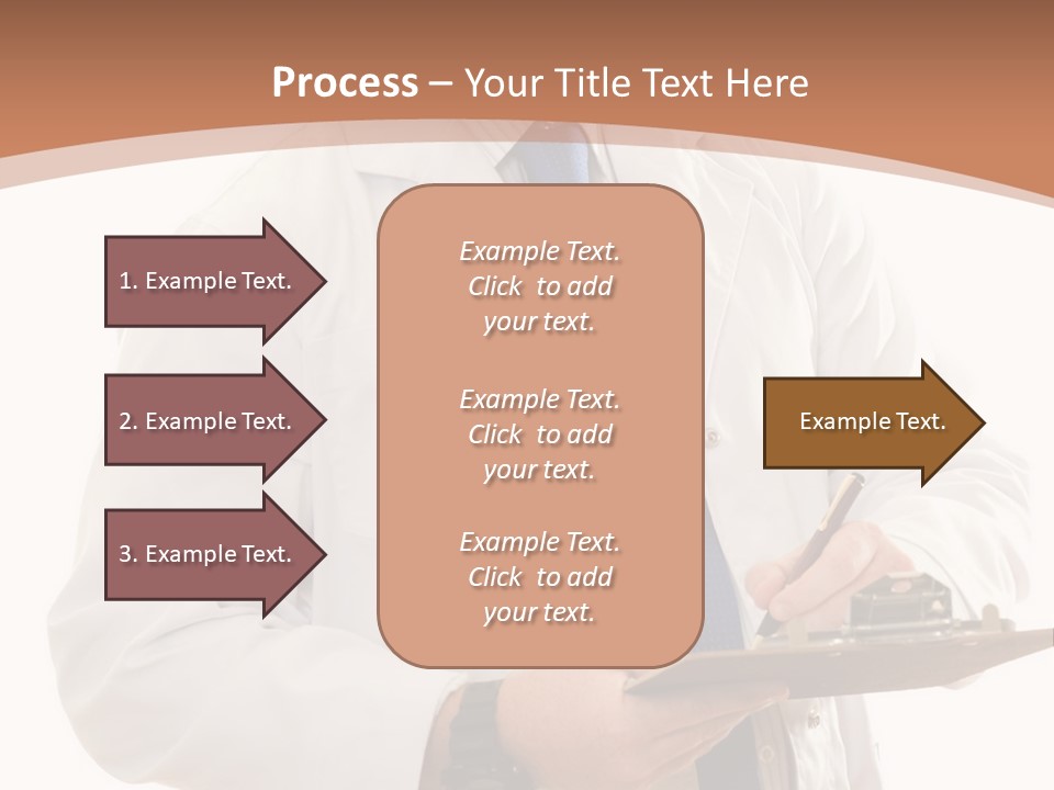 A Man In A Lab Coat Writing On A Clipboard PowerPoint Template