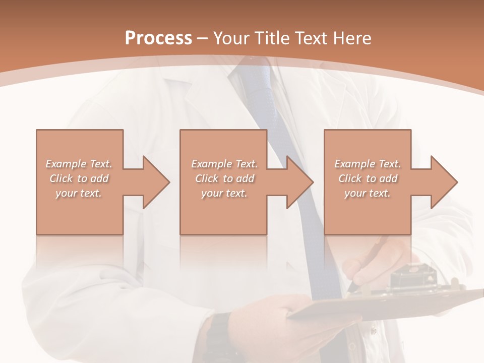 A Man In A Lab Coat Writing On A Clipboard PowerPoint Template