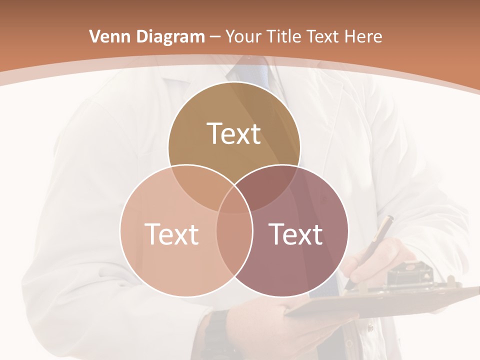 A Man In A Lab Coat Writing On A Clipboard PowerPoint Template