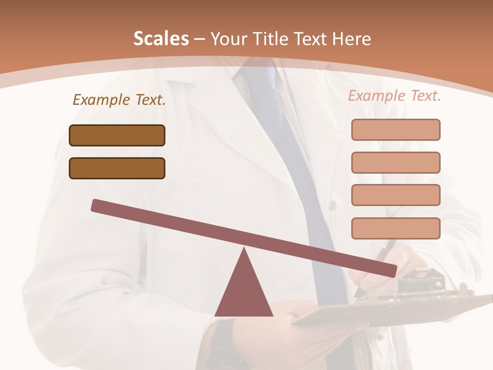 A Man In A Lab Coat Writing On A Clipboard PowerPoint Template