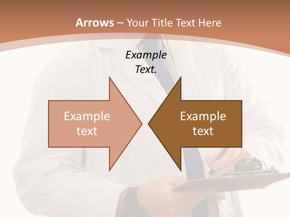 A Man In A Lab Coat Writing On A Clipboard PowerPoint Template
