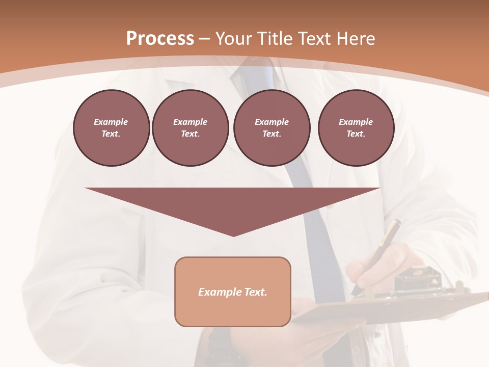 A Man In A Lab Coat Writing On A Clipboard PowerPoint Template