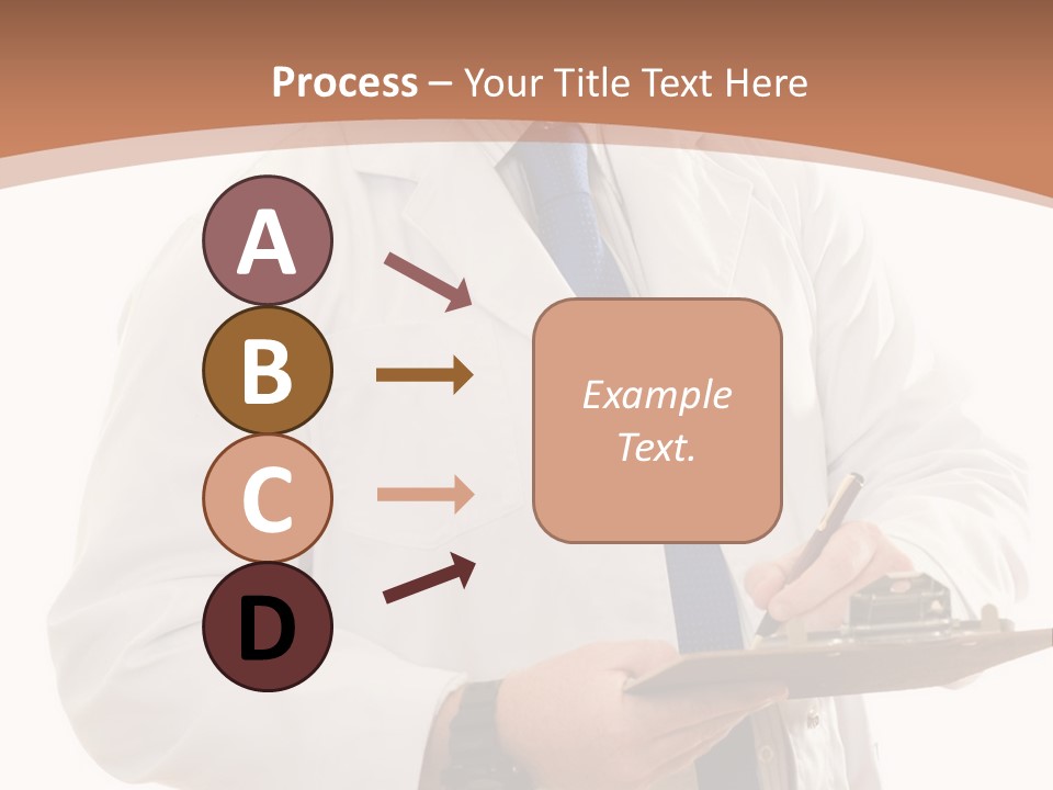 A Man In A Lab Coat Writing On A Clipboard PowerPoint Template