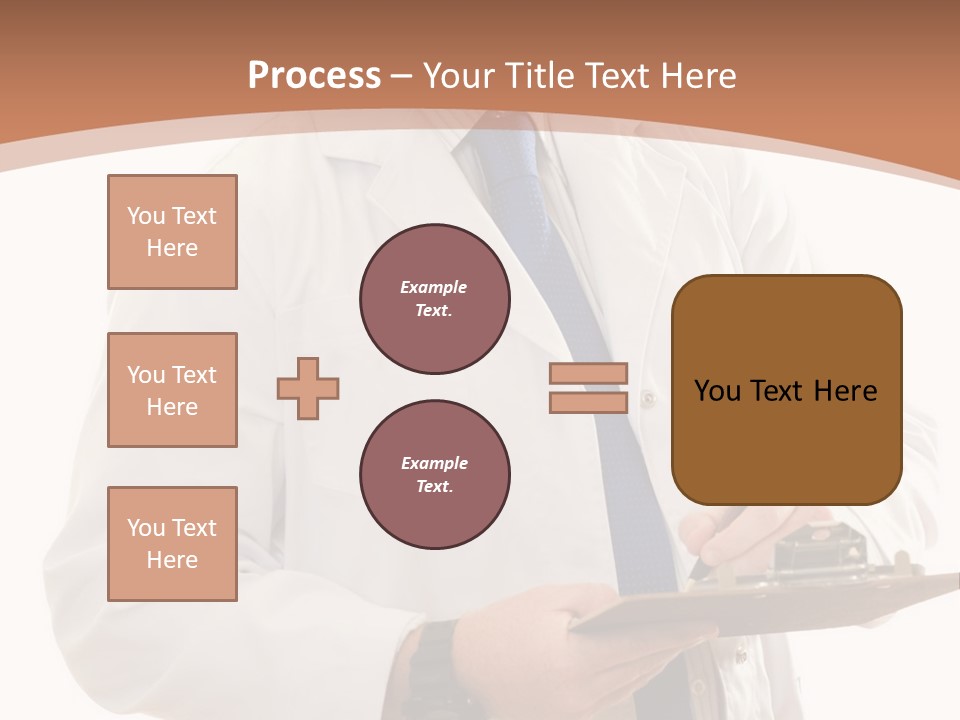 A Man In A Lab Coat Writing On A Clipboard PowerPoint Template