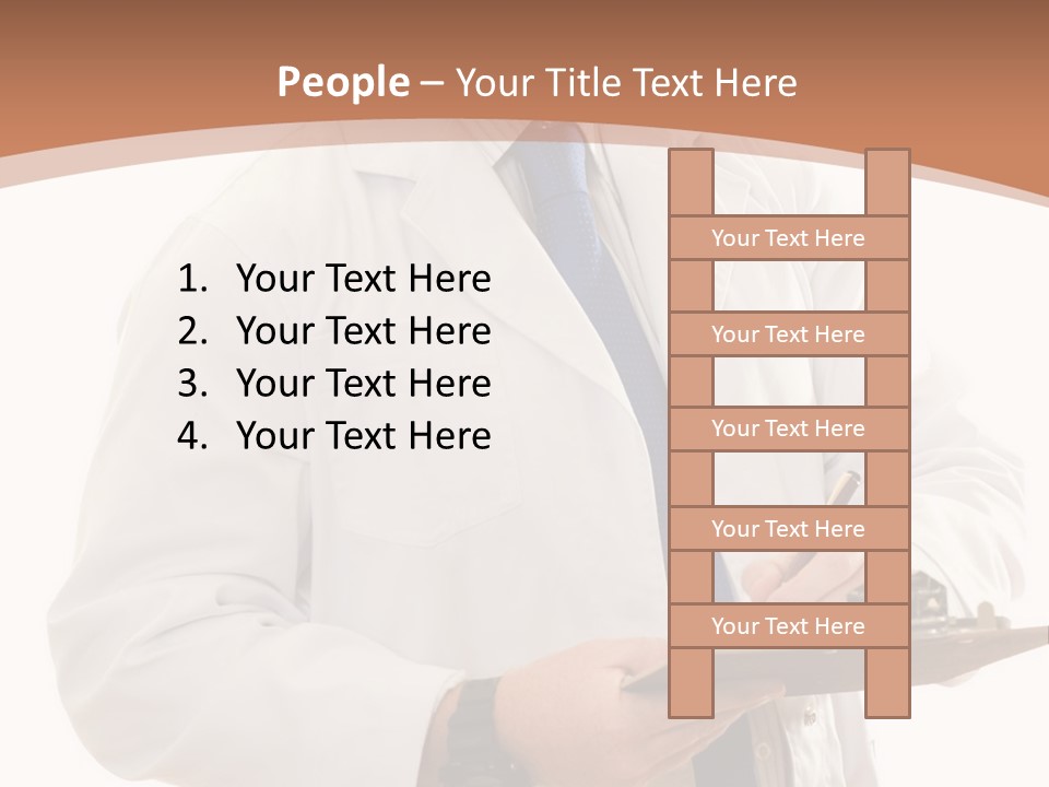 A Man In A Lab Coat Writing On A Clipboard PowerPoint Template
