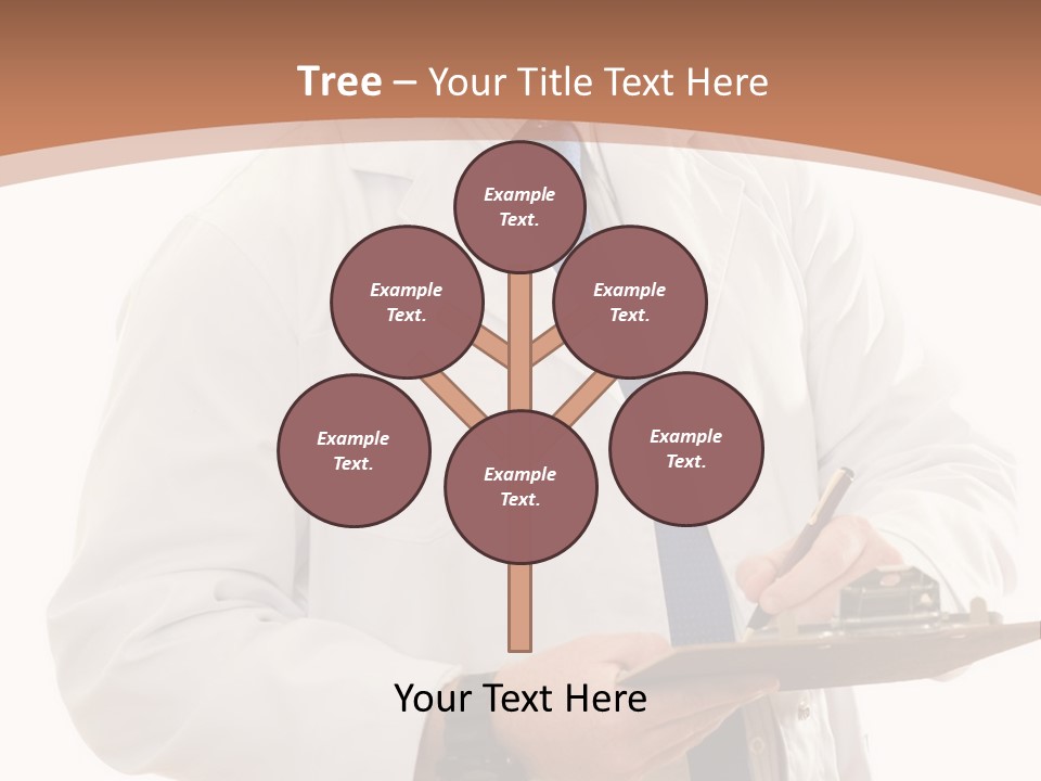 A Man In A Lab Coat Writing On A Clipboard PowerPoint Template