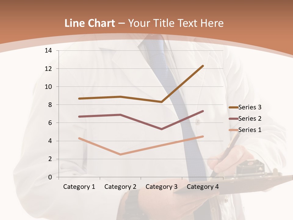 A Man In A Lab Coat Writing On A Clipboard PowerPoint Template