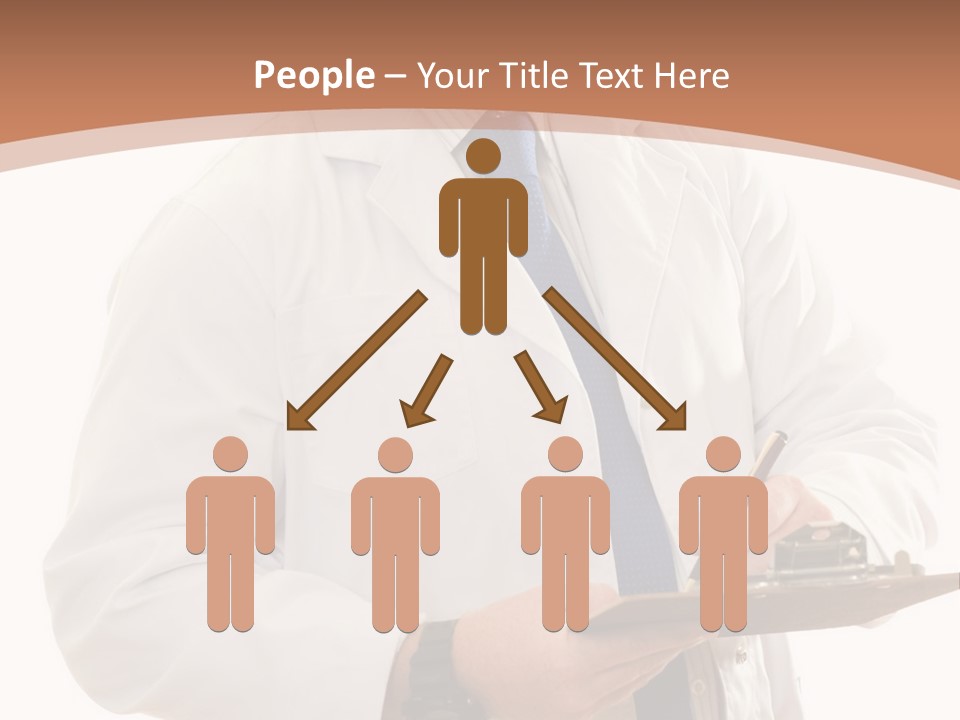 A Man In A Lab Coat Writing On A Clipboard PowerPoint Template
