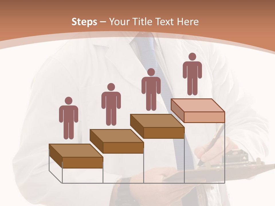 A Man In A Lab Coat Writing On A Clipboard PowerPoint Template