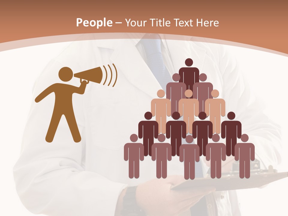 A Man In A Lab Coat Writing On A Clipboard PowerPoint Template